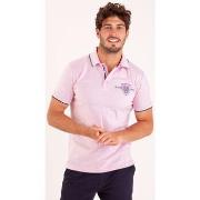 T-shirt Camberabero Polo uni col popeline imprimée avec broderies