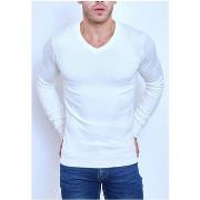 Pull Kebello Pull manches longues col V Blanc H