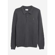 Pull Farah Pull hamlet knit ls polo - charcoal