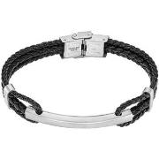 Bracelets Lotus Bracelet homme Style Men In Black cuir/plaque acier