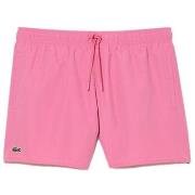 Maillots de bain Lacoste SHORT DE BAIN LÉGER UNI ROSE À SÉCHAGE RAPIDE