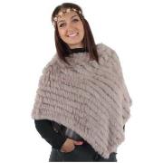 Echarpe Oakwood Poncho Davos en fourrure ref_cco29059-taupe