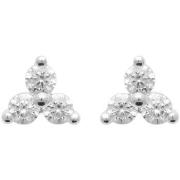 Boucles oreilles Brillaxis Puces d'oreilles argent rhodié 3 oxydes