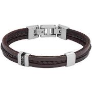 Bracelets Fossil Bracelet homme cuir brun