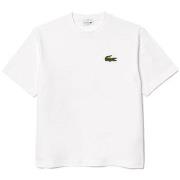 T-shirt Lacoste T-SHIRT LOOSE FIT EN COTON ÉPAIS BLANC AVEC BADGE