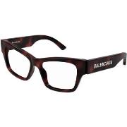 Lunettes de soleil Balenciaga BB0378O Cadres Optiques, Havana/Transpar...