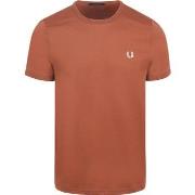 T-shirt Fred Perry T-Shirt Ringer Marron S54