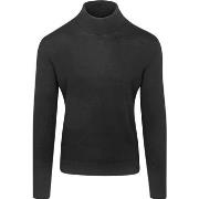 Sweat-shirt Suitable Pull Col Roulé Mérinos Noir