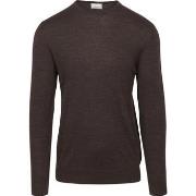 Sweat-shirt Profuomo Pull-over Laine Merinos Marron Foncé