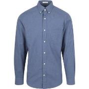 Chemise Gant Chemise Flanelle Bleu