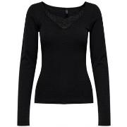 T-shirt Only TOP ONLKIRA L/S NEW LACE - Noir - M