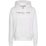 Sweat-shirt Tommy Jeans Sweat a capuche femme Ref 61803 YBR Blanc