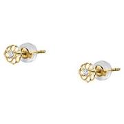 Bijoux Cleor Boucles d'oreilles en or 375/1000 et zircon