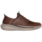 Baskets Skechers BASKETS SLIP-INS RF SLADE ZACHARY CUIR MARRON