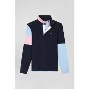 T-shirt Eden Park Polo manches longues bleu