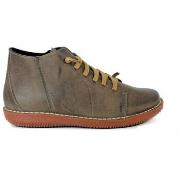 Bottines Aplauso BOTÍN DE PIEL TAUPE CON CORDONES PLANO INCOBUCK 6810R