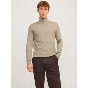 Pull Jack &amp; Jones 12216829 MERINO ROLL NECK-GREIGE