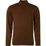 Sweat-shirt No Excess Pull Demi-Zip Caramel