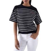 T-shirt Salsa Tee-shirt Noir Raye Blanc