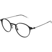 Lunettes de soleil Montblanc MB0357O Cadres Optiques, Noir/Transparent...