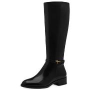 Bottes Tamaris Botte Plate cuir Noir