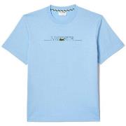 T-shirt Lacoste T-SHIRT BLEU PASTEL BRODÉ FABRIQUÉ EN FRANCE