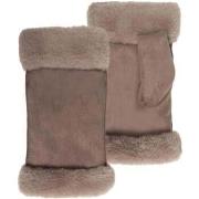 Gants Isotoner Mitaines Femme bord imitation fourrure Taupe