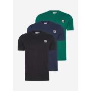 T-shirt Fila 3 pack ledge tee - Bleu - Noir - Aventurine