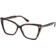 Lunettes de soleil Tom Ford FT5844-B Cadres Optiques, Havana, 55 mm