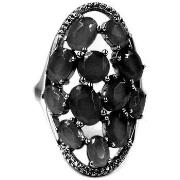 Bijoux Orusbijoux Bague Argent Asymétrique Pierres Noires