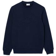 Sweat-shirt Lacoste SWEATSHIRT EN MOLLETON AVEC CROCODILE BRODÉ BLEU M...