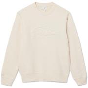 Sweat-shirt Lacoste SWEATSHIRT EN MOLLETON AVEC CROCODILE BRODÉ ÉCRU