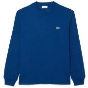 T-shirt Lacoste T-SHIRT BLEU MANCHES LONGUES EN JERSEY DE COTON