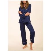 Pyjamas / Chemises de nuit Kebello Pyjama fluide en satin Marine F