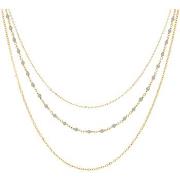 Collier Orusbijoux Collier Argent Doré Triple Collier Petite Perles Pi...