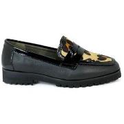 Chaussures Aplauso MOCASINES DE PIEL CON ANIMAL PRINT NEGRO JESSI 006