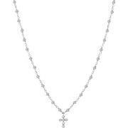 Collier Orusbijoux Collier Argent Rhodié Croix En Zirconium Blanc Et P...