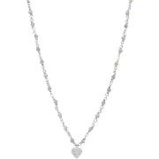 Collier Orusbijoux Collier Argent Rhodié Cœur Diamanté Et Pierres