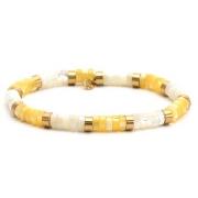 Bracelets Sixtystones Bracelet Perles Heishi Jaspe Jaune -Small-16cm