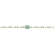 Bracelets Brillaxis Bracelet plaqué or quartzite vert