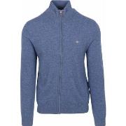 Sweat-shirt Gant Cardigan Mix Laine Bleu Melange