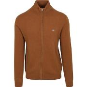 Sweat-shirt Gant Cardigan Mix Laine Camel