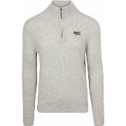 Sweat-shirt Superdry Henley Essential Half Zip Gris