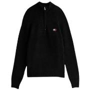 Pull Tommy Jeans PULL TJM REG 1/4 ZIP RAGL - BLACK MELANGE - XS