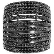 Bijoux Orusbijoux Bague Incurvée Multi-anneaux Noire