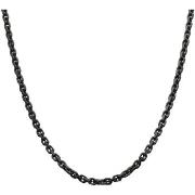 Collier Orusbijoux Chaine Argent Massif Maille Forçat Facettée Noire