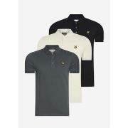 T-shirt Lyle &amp; Scott Polo uni 3 packs - gunmetal - jet black - cov...