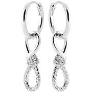 Boucles oreilles Brillaxis Boucles d'oreilles créoles motif infini Arg...