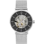 Montre Pierre Lannier GAIUS Cadran Noir Bracelet Acier milanais Argent...