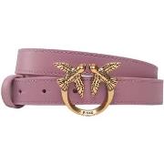 Ceinture Pinko Ceinture femme en cuir lilas et logo bronze